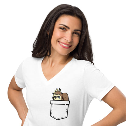 PippyInATopHat - Women's V-Neck T-Shirt - Panic