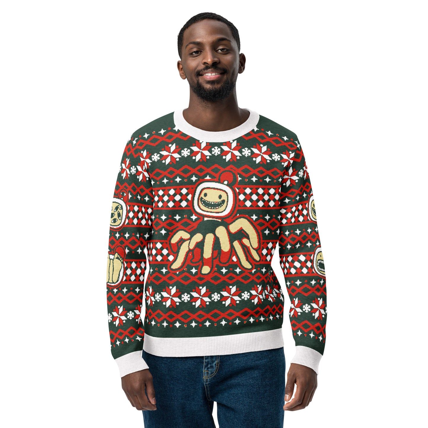 Vswed - Knitted Holiday Sweater - Cursed Holidays (Green/Red)