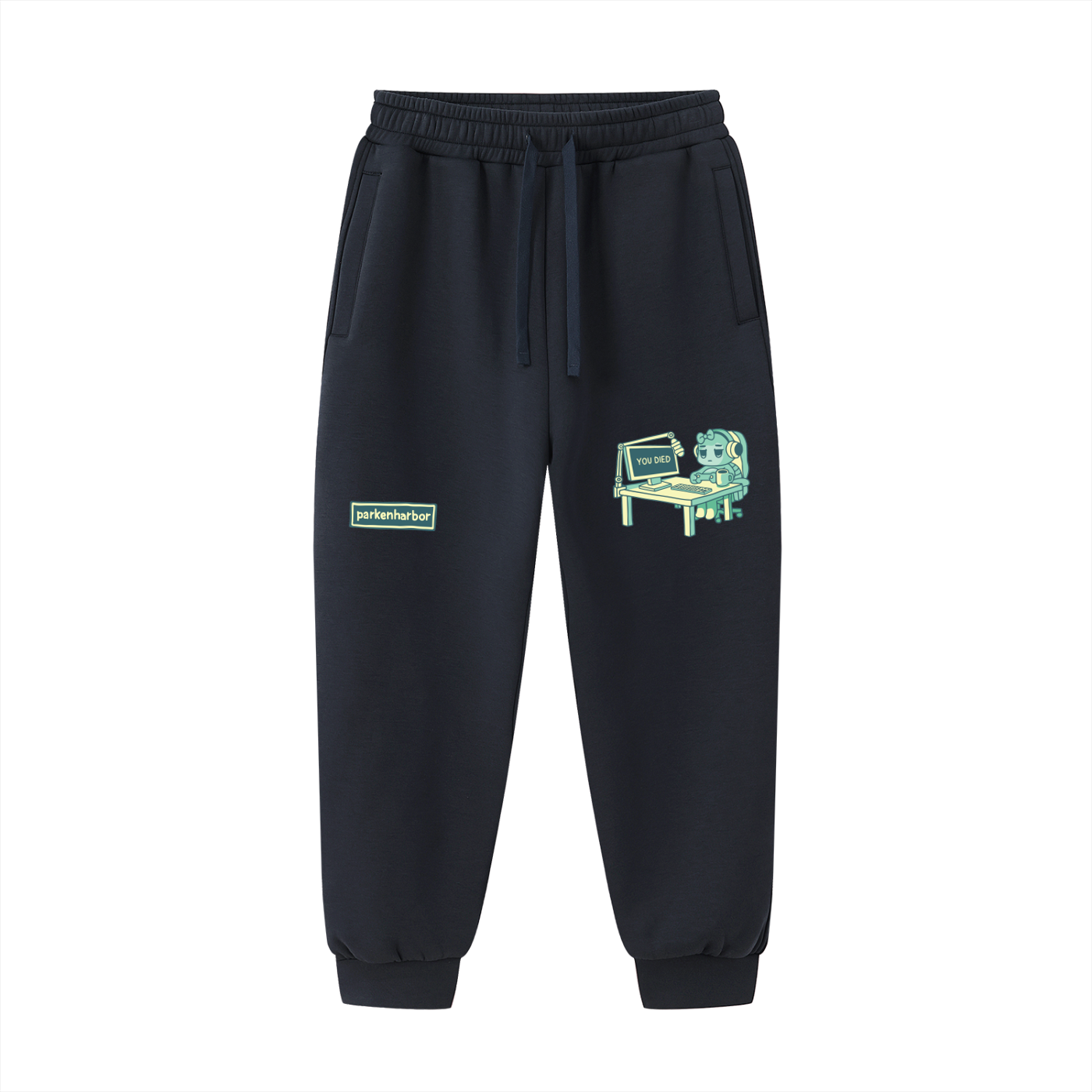 parkenharbor - Drawstring Sweatpants - Green Desk - TantrumCollectibles.com