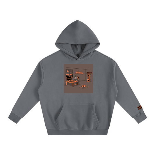 parkenharbor - Oversized Fleece Hoodie - Bedroom (Orange) - TantrumCollectibles.com
