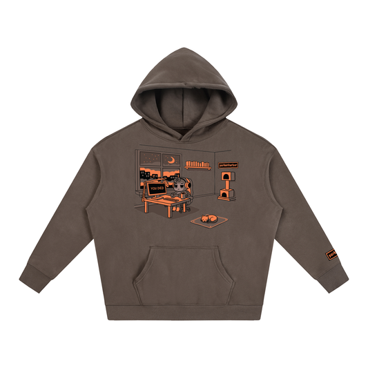 parkenharbor - Oversized Fleece Hoodie - Orange Bedroom - TantrumCollectibles.com