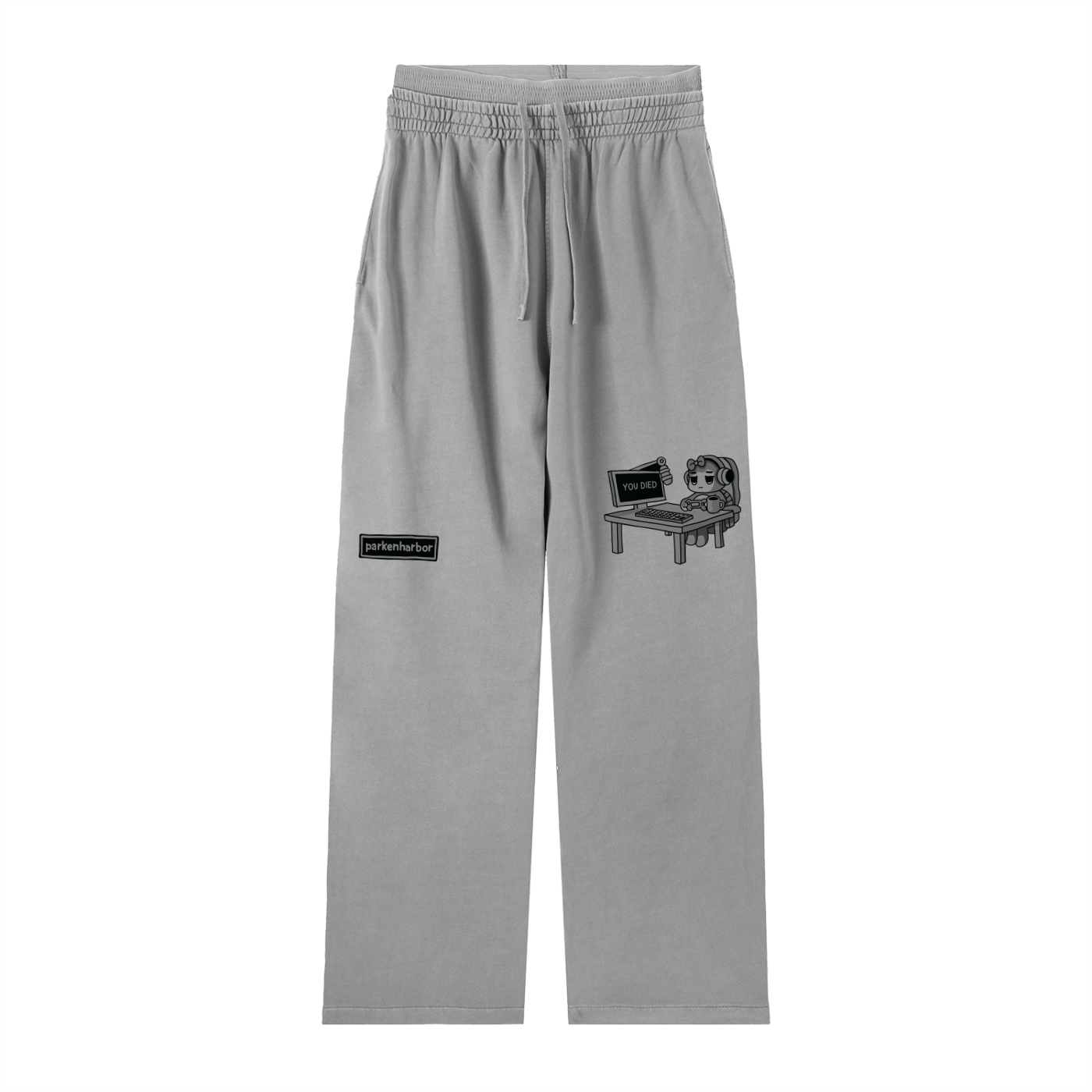 parkenharbor - Vintage Washed Waist Pants - Desk (Grey) - TantrumCollectibles.com