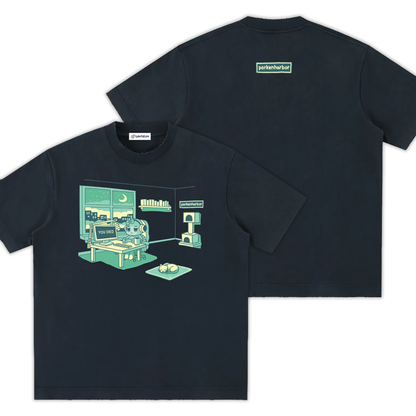 parkenharbor - Heavyweight Frayed Tee - Green Bedroom - TantrumCollectibles.com