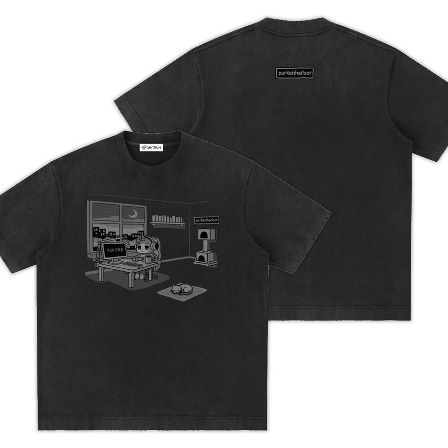 parkenharbor - Heavyweight Frayed Tee - Grey Bedroom - TantrumCollectibles.com