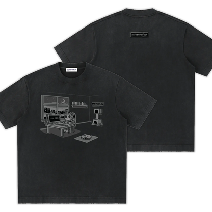 parkenharbor - Heavyweight Frayed Tee - Grey Bedroom - TantrumCollectibles.com