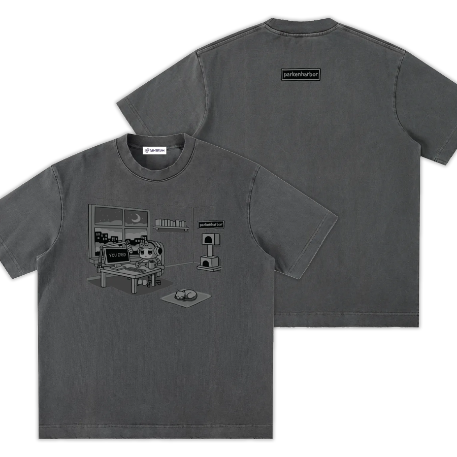 parkenharbor - Heavyweight Frayed Tee - Grey Bedroom - TantrumCollectibles.com