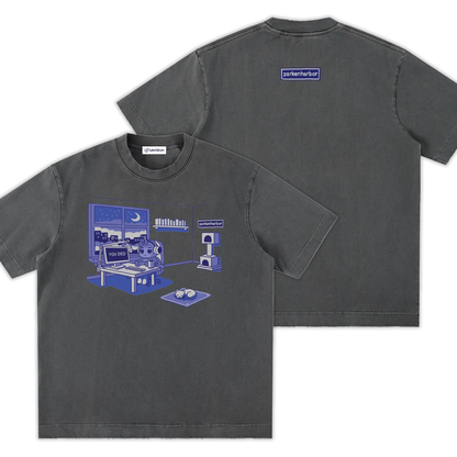 parkenharbor - Heavyweight Frayed Tee - Purple Bedroom - TantrumCollectibles.com
