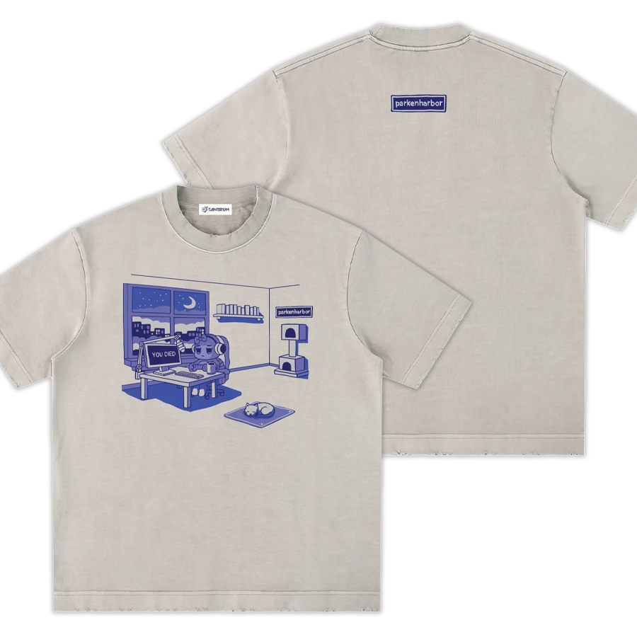 parkenharbor - Heavyweight Frayed Tee - Purple Bedroom - TantrumCollectibles.com