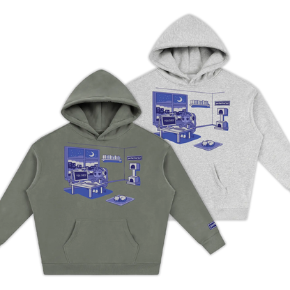 parkenharbor - Oversized Fleece Hoodie - Purple Bedroom - TantrumCollectibles.com