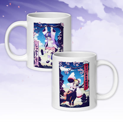 sakoneko & kinKaikii - White Mug - Hang In There & Reach for the Top - TantrumCollectibles.com