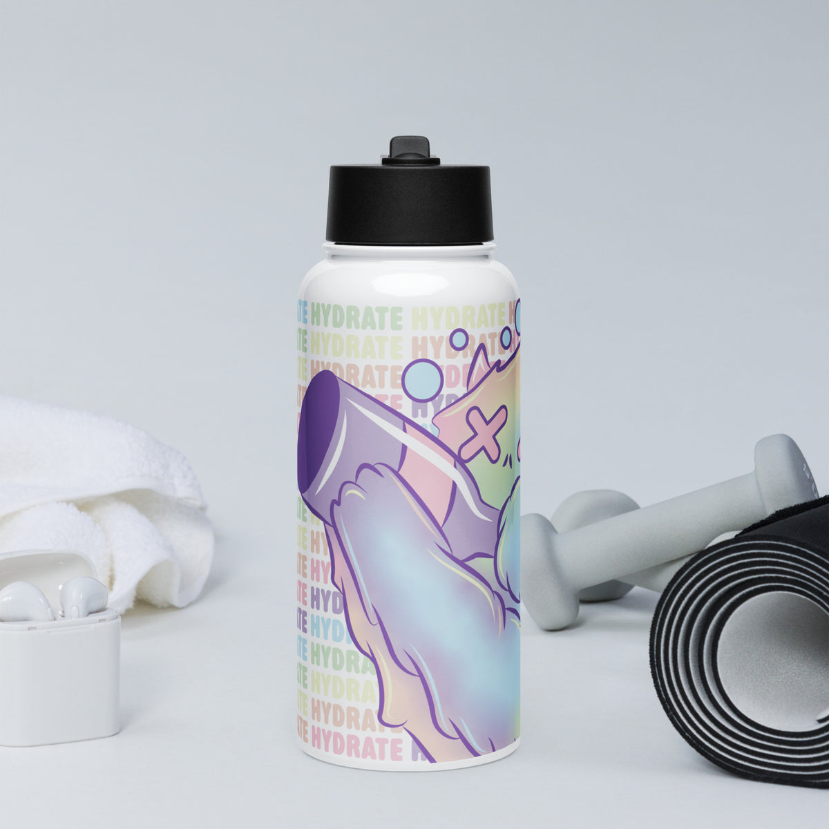 ThePastelYeti - Stainless Steel Water Bottle With a Straw Lid - Hydrate