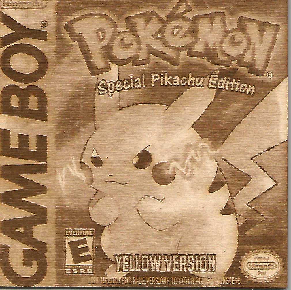 Pokemon -  Pokemon Yellow Version Wooden Game Boy Cover Art - TantrumCollectibles.com
