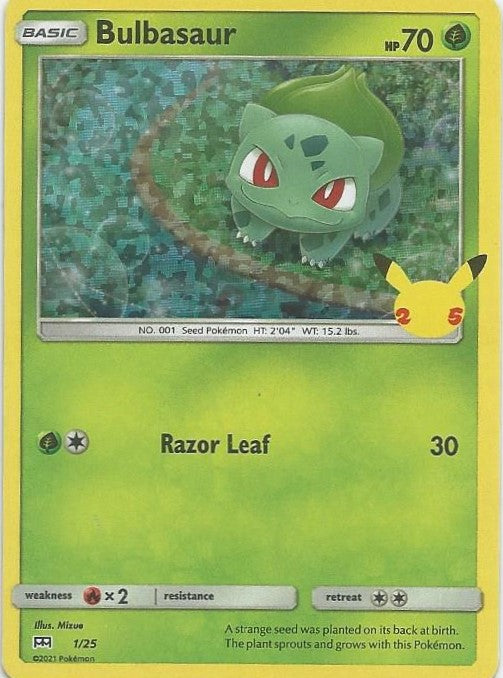 Pokemon Trading Card- Bulbasaur- (Foil Holo 25th Anniversary McDonald's Promo 2021) - TantrumCollectibles.com