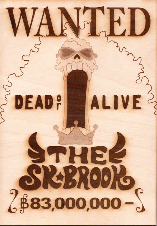 One Piece - Brook Wooden Wanted Poster - TantrumCollectibles.com