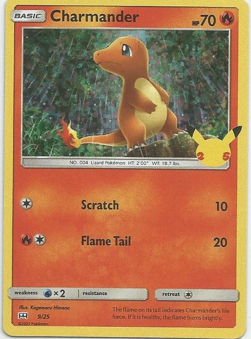 Pokemon Trading Card- Charmander- (Foil Holo 25th Anniversary McDonald's Promo 2021) - TantrumCollectibles.com