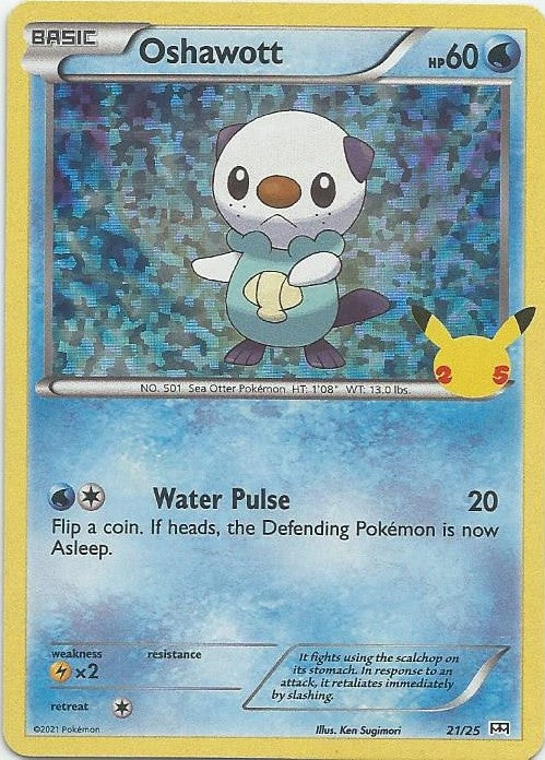 Pokemon Trading Card- Oshawott- (Foil Holo 25th Anniversary McDonald's Promo 2021) - TantrumCollectibles.com