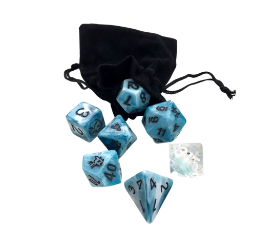 The Dragon Feeney - Resin Polyhedral Dice set with Feen Honk D10 (feenOof)