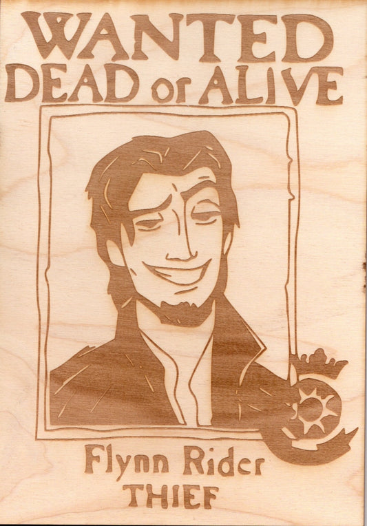 Disney - Flynn Wooden Wanted Poster
